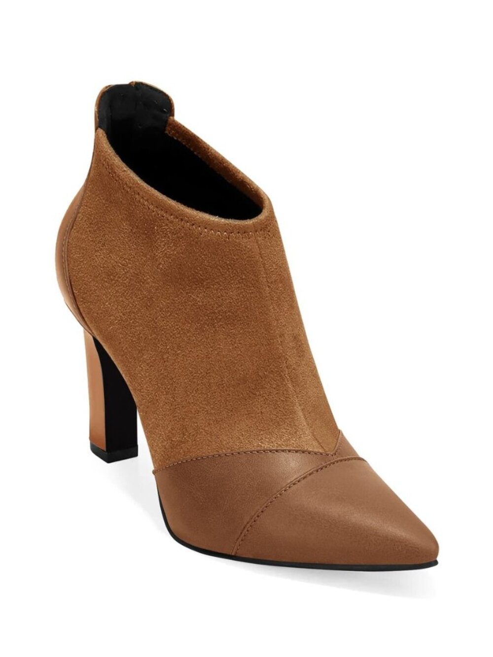 Womens Ankle Booties Dress Boots Pointed Toe Stiletto High Heel Splicing Booties